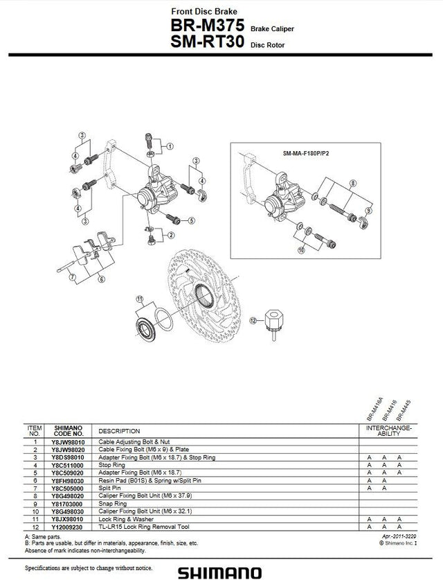 Shimano Shimano MTB BR-M375 Scheibenbremssattel schwarz &vert; 2025 Fabrik Onlineshop