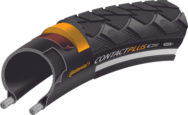 Continental Continental Contact Plus Drahtreifen SafetyPlus Breaker 28" Reflex &vert; 2025 Sonderangebote